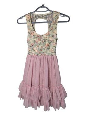 Weissman "Love Story" Lace Ruffle Hem Tulle Skirt Dress Lyrical Dance Sz 4/6 SA